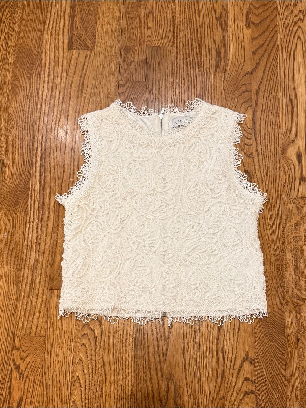Chicwish Lace Crop Tank in Ivory